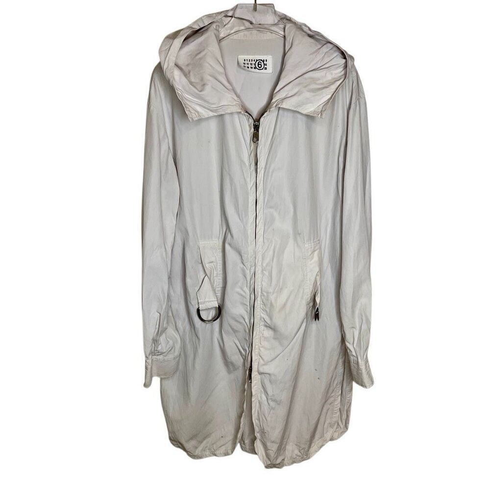 Maison Martin Margiela Jacket Trench Buckle Minimalist Hooded 40 US 8 Tan Cream